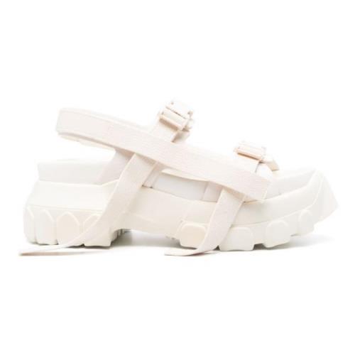 Rick Owens Vita Läder Avslappnad Öppen Tå Sandaler White, Dam