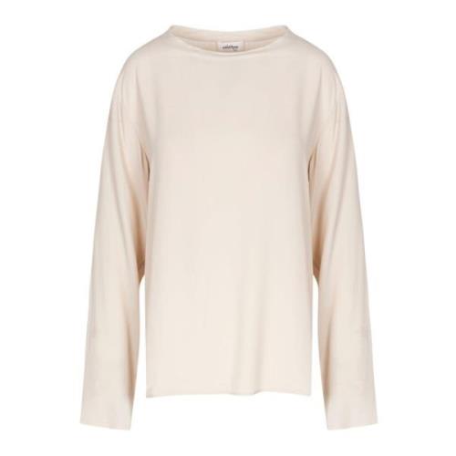 Ottod'Ame Crepeblus med rund halsringning Beige, Dam