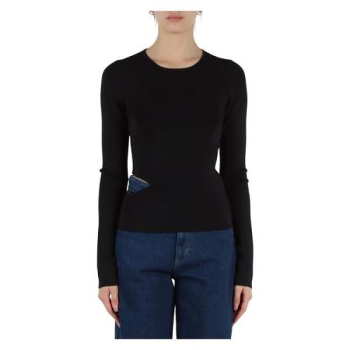 Calvin Klein Jeans Topp i viskosblandning med cut out Black, Dam