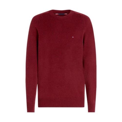 Tommy Hilfiger Bordeaux Stickad Tröja Regular Fit Red, Herr