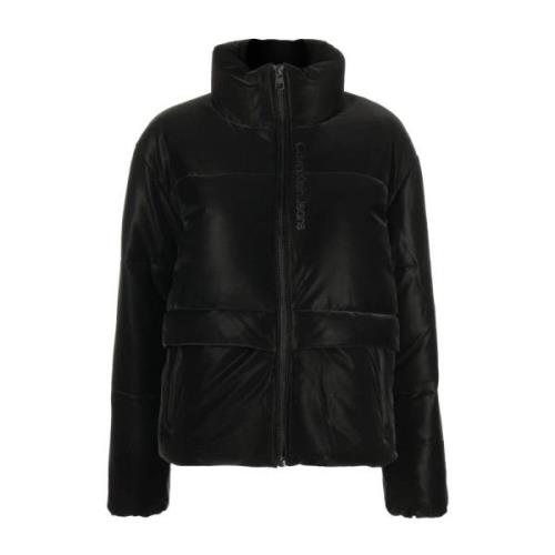 Calvin Klein Jeans Svart Vid Pufferjacka Black, Dam