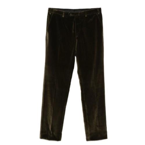 Brioni Grön Velour Bomullsblandning Byxor Green, Herr