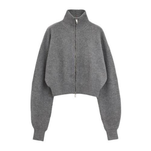 Sportmax Stilren Stickad Cardigan Tröja Gray, Dam