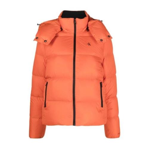 Calvin Klein Jeans Orange Kort Pufferjacka Orange, Dam