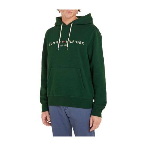 Tommy Hilfiger Grön Logo Hoody Tröja Green, Herr