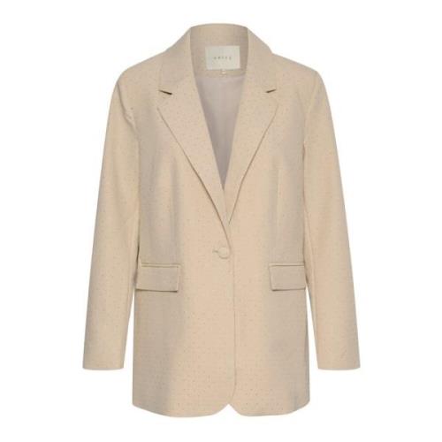 Kaffe Fjädergrå Blazer Jacka med Similisten Beige, Dam