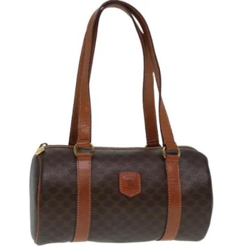 Celine Vintage Pre-owned Canvas handvskor Brown, Dam