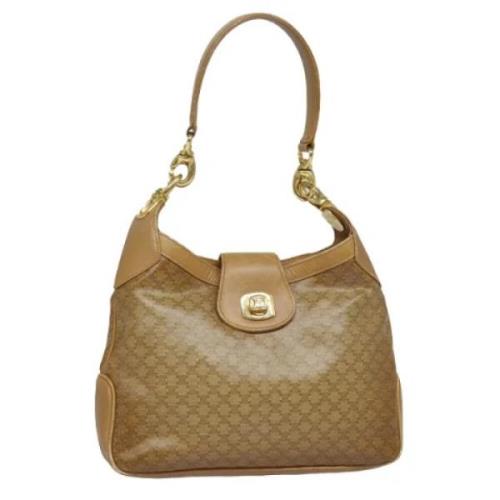 Celine Vintage Pre-owned Canvas axelremsvskor Beige, Dam