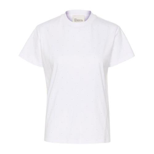 My Essential Wardrobe Rhinestone Tee Top Snö Vit White, Dam