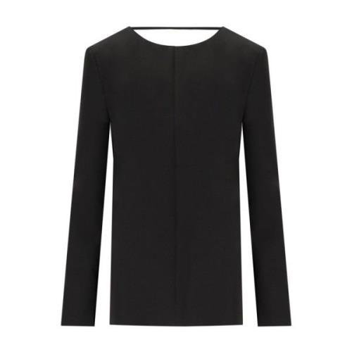 Federica Tosi Svart Cady Blus med Elegant Design Black, Dam