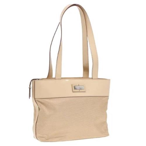 Celine Vintage Pre-owned Canvas handvskor Beige, Dam