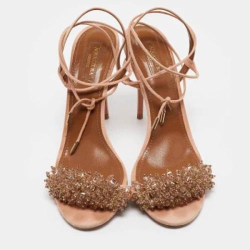 Aquazzura Pre-owned Pre-owned Mocka sandaler Pink, Dam