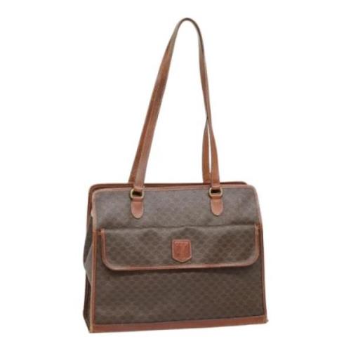 Celine Vintage Pre-owned Canvas axelremsvskor Brown, Dam