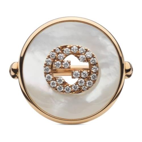 Gucci Sammanlänkad ring i rosa guld, mop, diamanter, gg pavé Yellow, D...