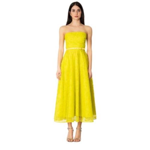 Max Mara Studio Elegant Broderad Klänning - Cederfärg Yellow, Dam