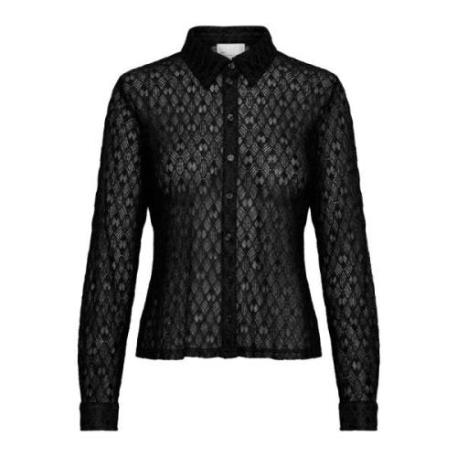 My Essential Wardrobe Svart Spets Skjortblus Black, Dam