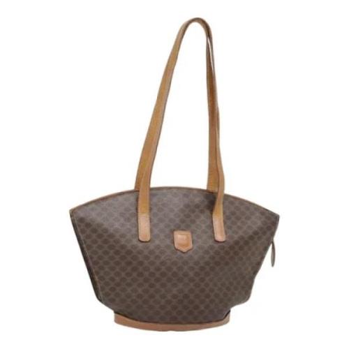 Celine Vintage Pre-owned Canvas axelremsvskor Brown, Dam