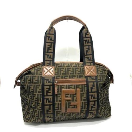 Fendi Vintage Pre-owned Canvas handvskor Brown, Dam