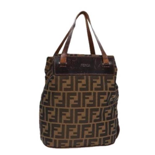 Fendi Vintage Pre-owned Canvas handvskor Brown, Dam