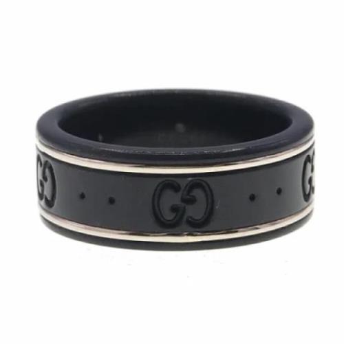 Gucci Vintage Pre-owned Vitt guld ringar Black, Dam