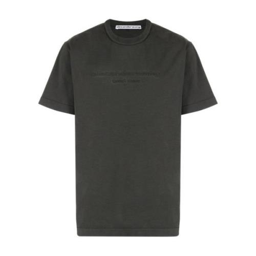 Alexander Wang Präglad Logotyp Crew Neck T-shirt Gray, Dam