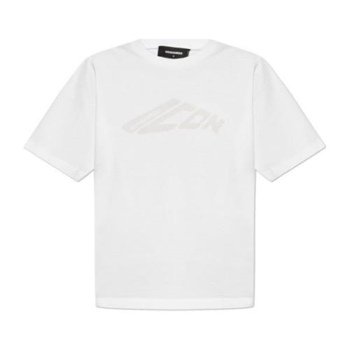 Dsquared2 T-shirt med tryckt logotyp White, Dam