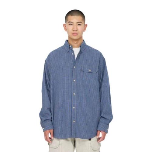 Gramicci Rutig Stance Skjorta med Button-Down Krage Blue, Herr