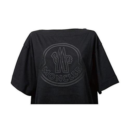 Moncler Avslappnad Bomull T-shirt Black, Dam