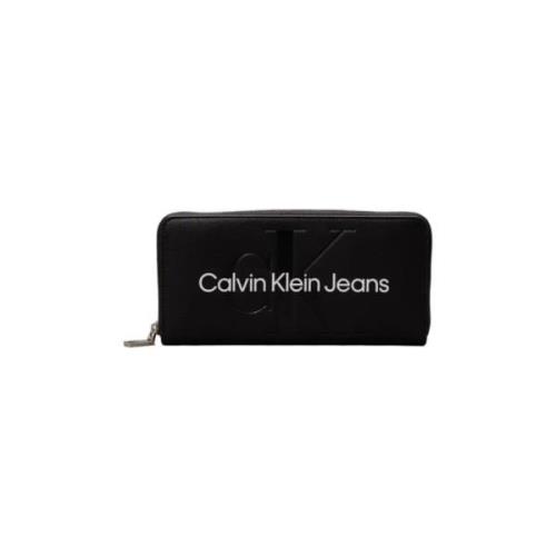 Calvin Klein Mode Svart Plånbok med Dragkedja Black, Dam