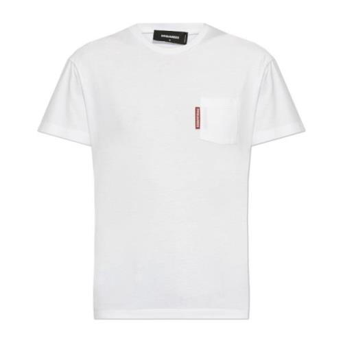 Dsquared2 T-shirt med tryck White, Dam