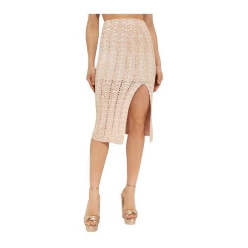 Loveshackfancy Beige Midi Kjol Arbor Beige, Dam