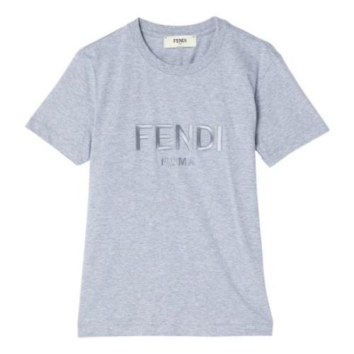 Fendi Kortärmad rund hals T-shirt Gray, Dam