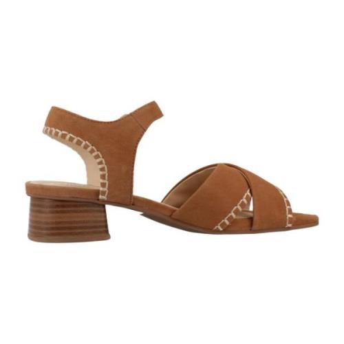 Clarks Elegant Cross Strap High Heel Sandals Brown, Dam