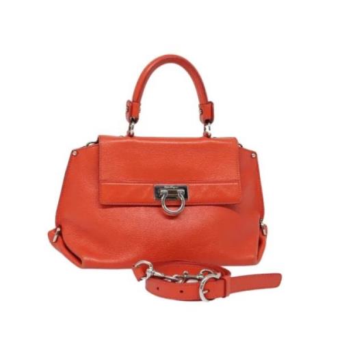 Salvatore Ferragamo Pre-owned Pre-owned Laeder handvskor Orange, Dam