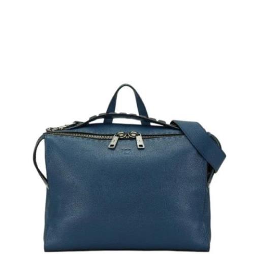 Fendi Vintage Pre-owned Laeder axelremsvskor Blue, Herr