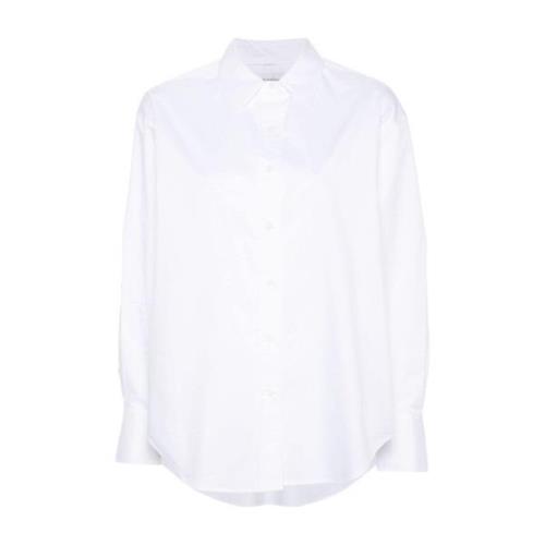 Calvin Klein Vit Poplin Button-Up Skjorta White, Dam