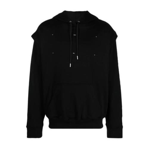 Heliot Emil Outline Logo Hoodie Sweatshirts Black, Herr