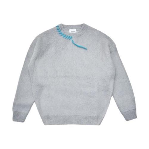 Bonsai Mohair Stickad Tröja Grå Regular Fit Gray, Herr