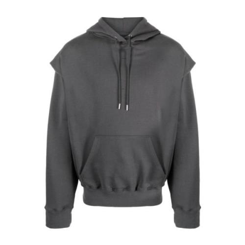 Heliot Emil Outline Logo Hoodie Sweatshirts Gray, Herr