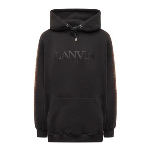 Lanvin Sidokant Hoodie Sweatshirt Black, Herr