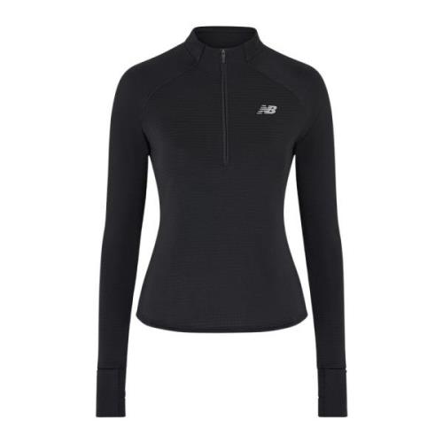 New Balance Grid Half Zip Atletisk Topp Black, Dam