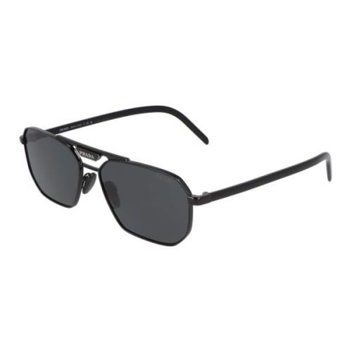 Prada Modern Metall Pilot Solglasögon Black, Unisex