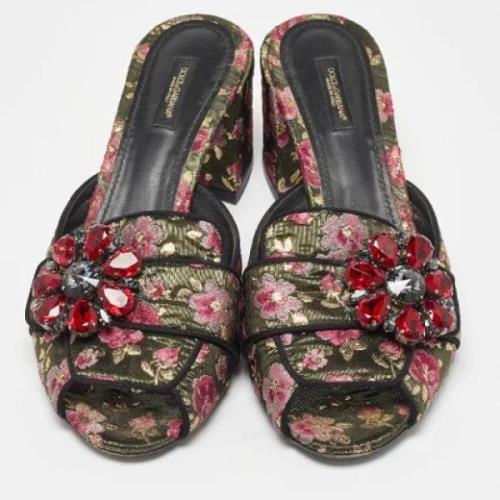 Dolce & Gabbana Pre-owned Pre-owned Tyg sandaler Multicolor, Dam