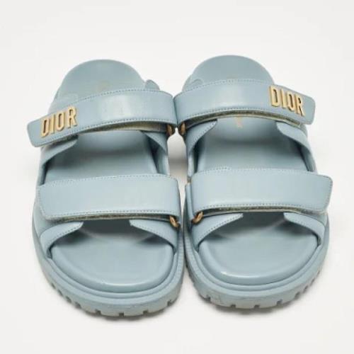 Dior Vintage Pre-owned Laeder sandaler Blue, Dam