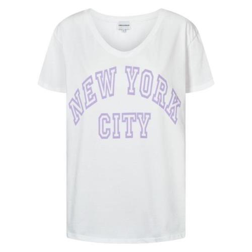 American Dreams Vit NYC Bomull Tee med Grafiskt Tryck White, Dam