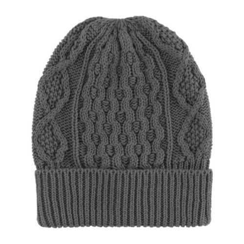 American Dreams Grafit Bomull Beanie Tillverkad i Italien Gray, Dam