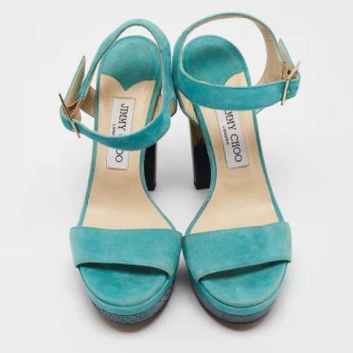 Jimmy Choo Pre-owned Pre-owned Mocka sandaler Blue, Dam