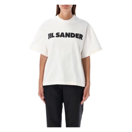 Jil Sander Vit Logo T-shirt Aw24 White, Dam