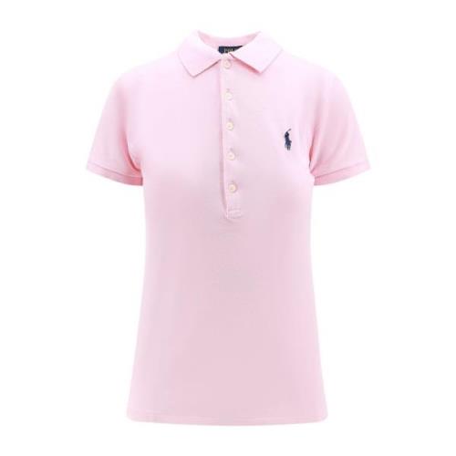 Polo Ralph Lauren Broderad Bomull Polo Shirt Pink, Dam