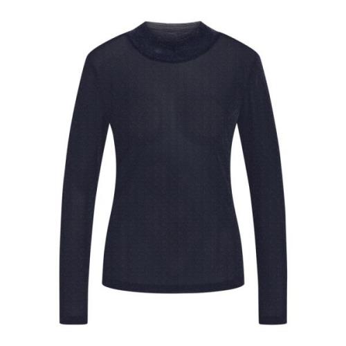 RUE de Femme Mörkblå Roll Neck Blus Blue, Dam